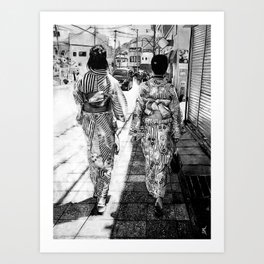 Kyoto | Charcoal B&W Art Print