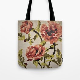 Flower Bouquet Needlepoint Tote Bag