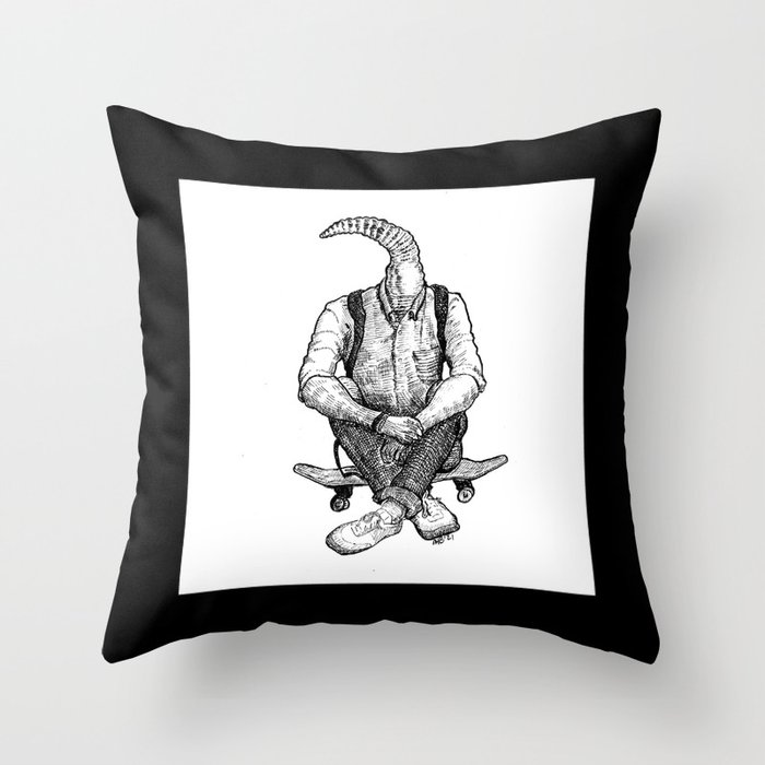 The Worm - Pen and Ink Artwork Throw Pillow