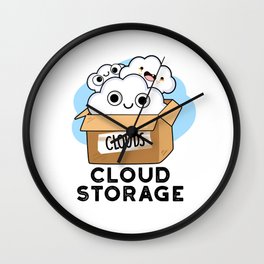 Cloud Storage Cute Computer Weather Pun Wall Clock
