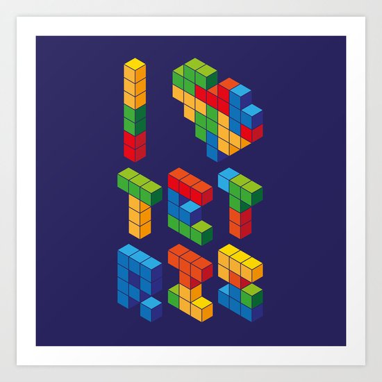 I Heart Tetris Art Print