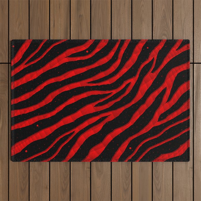 Ripped SpaceTime Stripes - Red Outdoor Rug