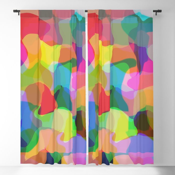Modern Abstract Chroma Multicolor Blackout Curtain