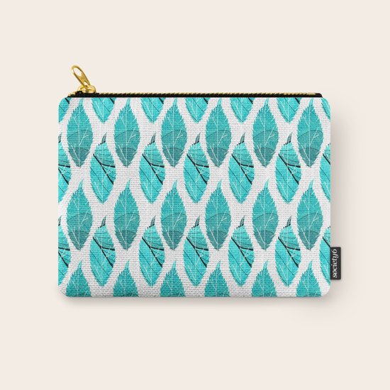 Blue Leaves Carry-All Pouch