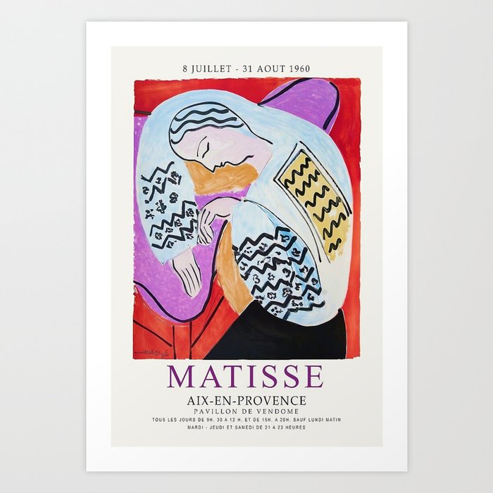 Henri Matisse - The Dream Paris Exhibition - Aix-en-Provence, France Advertisement Poster Art Print