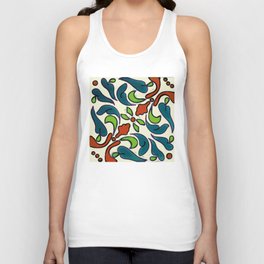 Colorful arabesque leaves pattern vintage talavera tile house decoration Unisex Tank Top