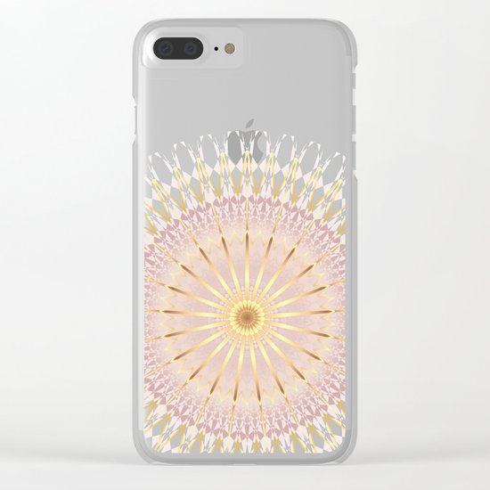 Blush Gold Black Mandala Clear iPhone Case