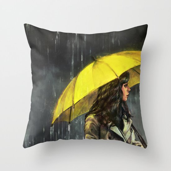 All Upon the Downtown Train Throw Pillow