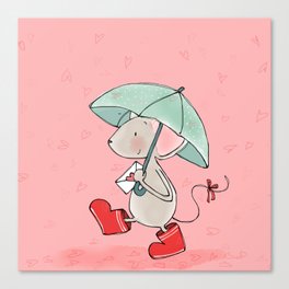 Little Mouse - Lovely Rain Canvas Print