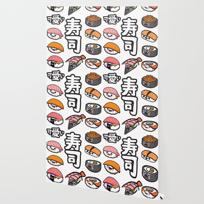Kawaii Sushi Wallpaper By Plushism Society6