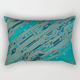 Electronic circuit board close up Rectangular Pillow