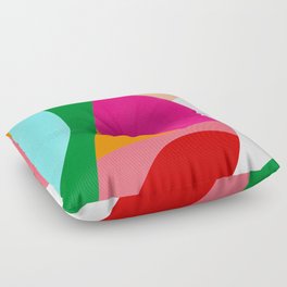 Colorful Abstract Shapes Bold Floor Pillow