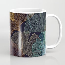 Ginko leaves silhouettes autumn print Coffee Mug