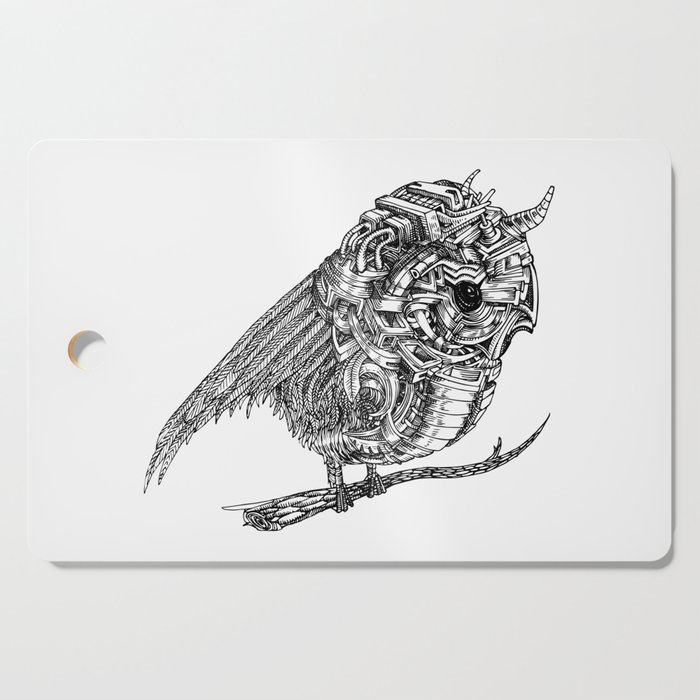 Mechanical Owl | Line Art Cutting Board