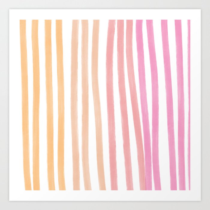 Taffy Chalk Stripes Art Print