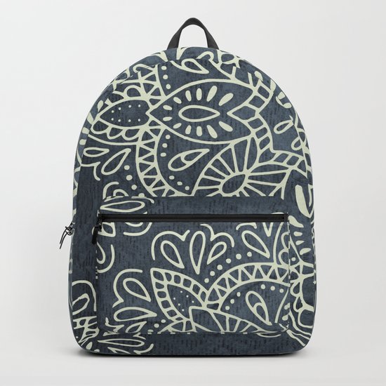 Mandala Vintage Ivory Blue Backpack
