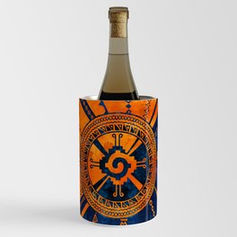 Hunab Ku Mayan symbol Orange and Blue Wine Chiller