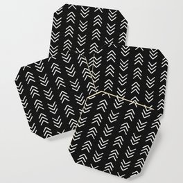 Charcoal & soft white brushed arrow heads, textured background Coaster