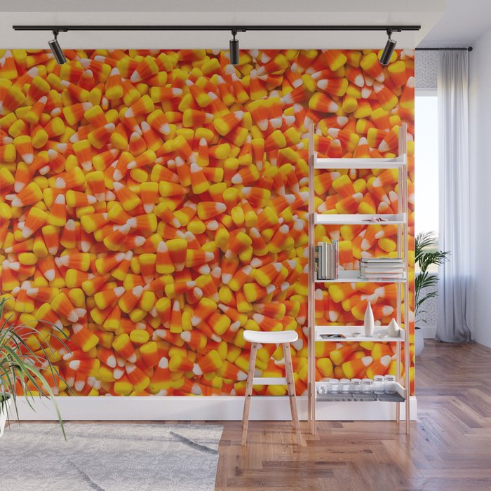 Candy Corn Halloween Candy Photo Pattern Wall Mural