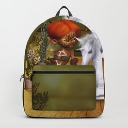 Little fairy with unicorn foal Backpack | Horn, Painting, Birds, Foal, Animal, Flowers, Fantasy, Fairytale, Mythical, Mythology 