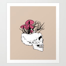 Fungi Skull Art Print