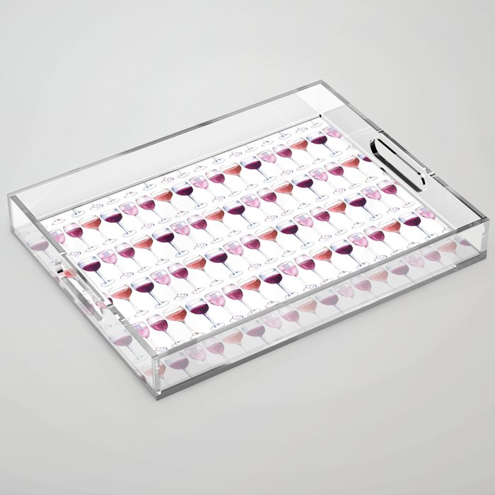 Red Wine Glasses  Acrylic Tray
