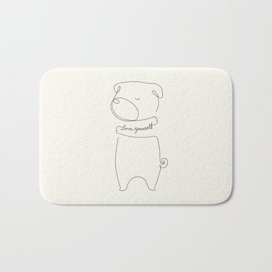 Love Yourself Pug Bath Mat
