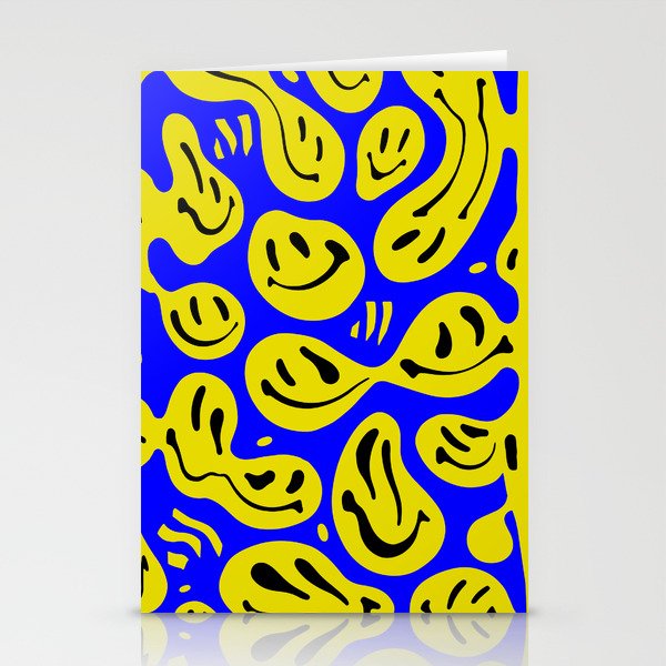 Blue & Yellow Melted Happiness Stationery Cards