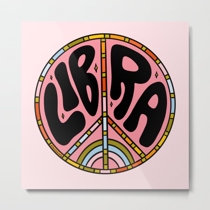 Libra Peace Sign Metal Print