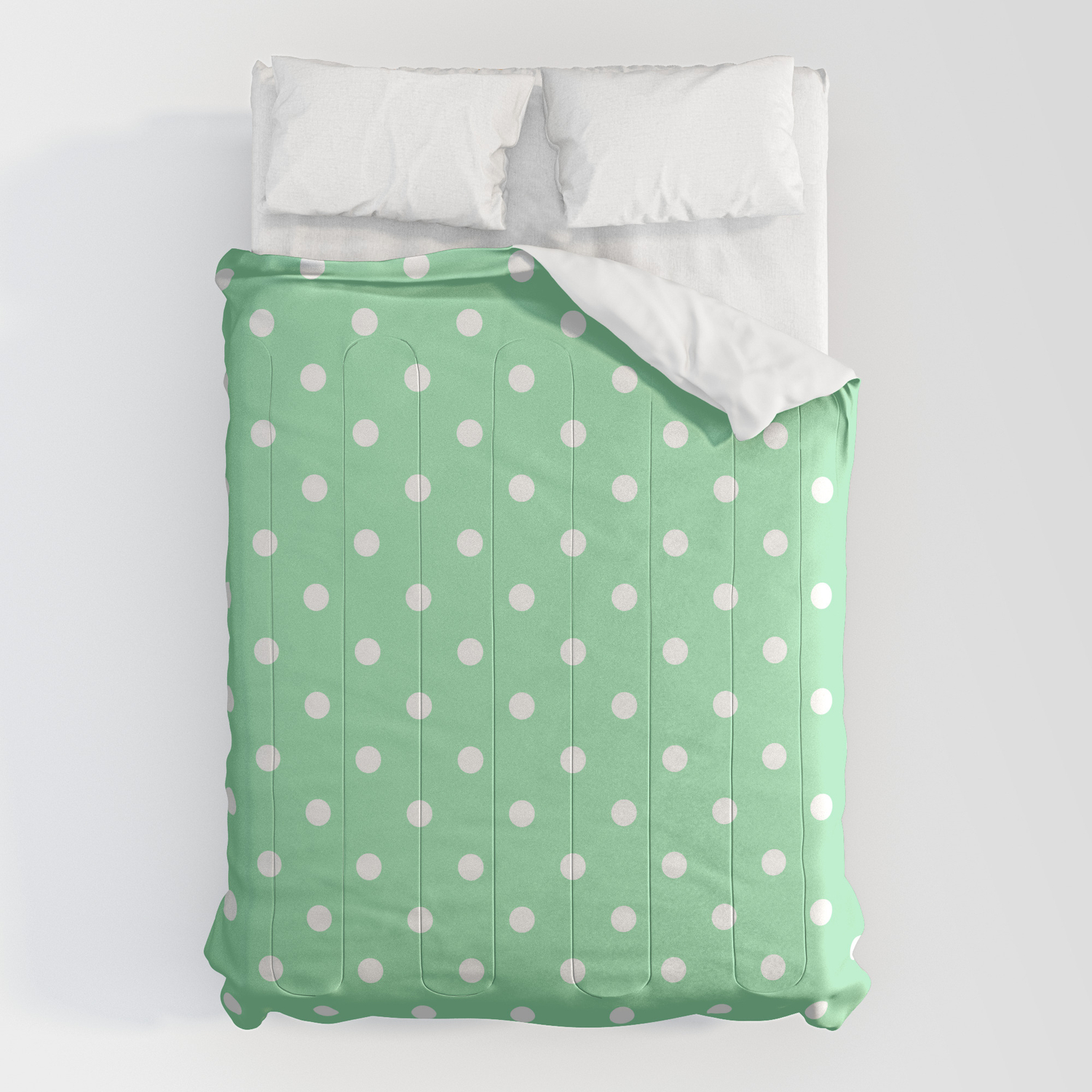 White Polka Dots Comforter by PodArtist 