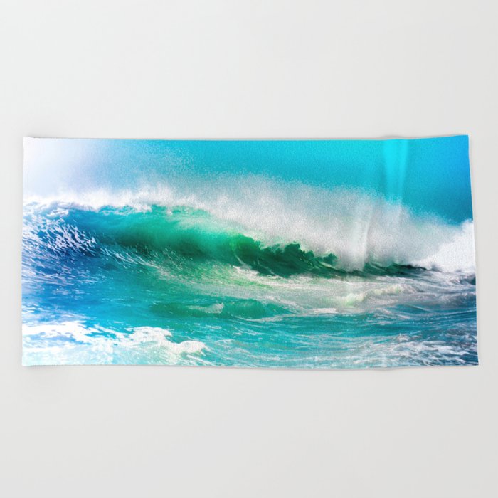 Ocean Wave Rip Curl Beach Towel by Ari Photography Society6