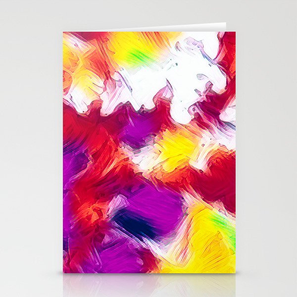 Colorful Palette Knife Abstract Stationery Cards