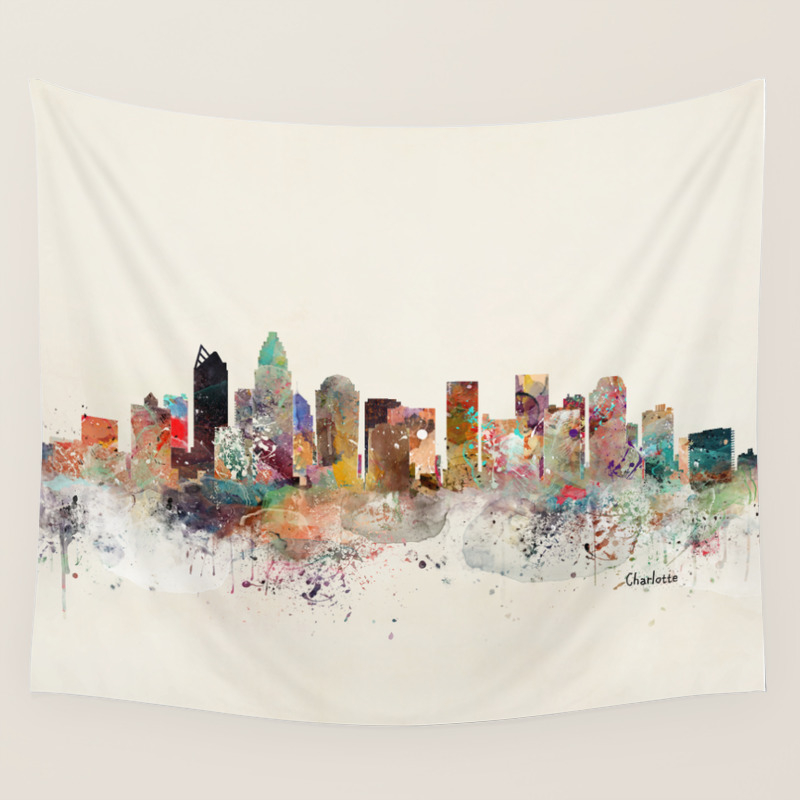Charlotte Skyline Wall Tapestry By Bribuckley Society6
