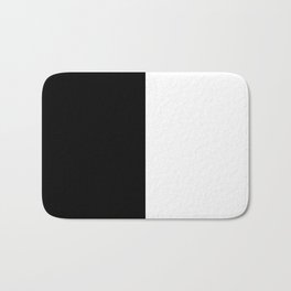 Minimalist Black and White Colorblock Bath Mat