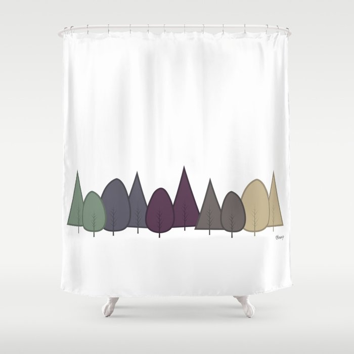 Fall Trees - Modern Shower Curtain