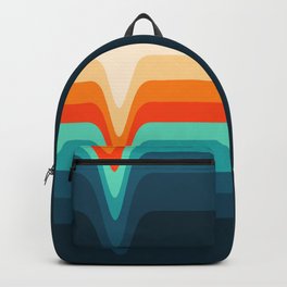 Retro Verve Backpack | Vintage, Pattern, Drawing, Acrylic, Retro, Painting, Turquoise, Illustration, Vector, Digital 