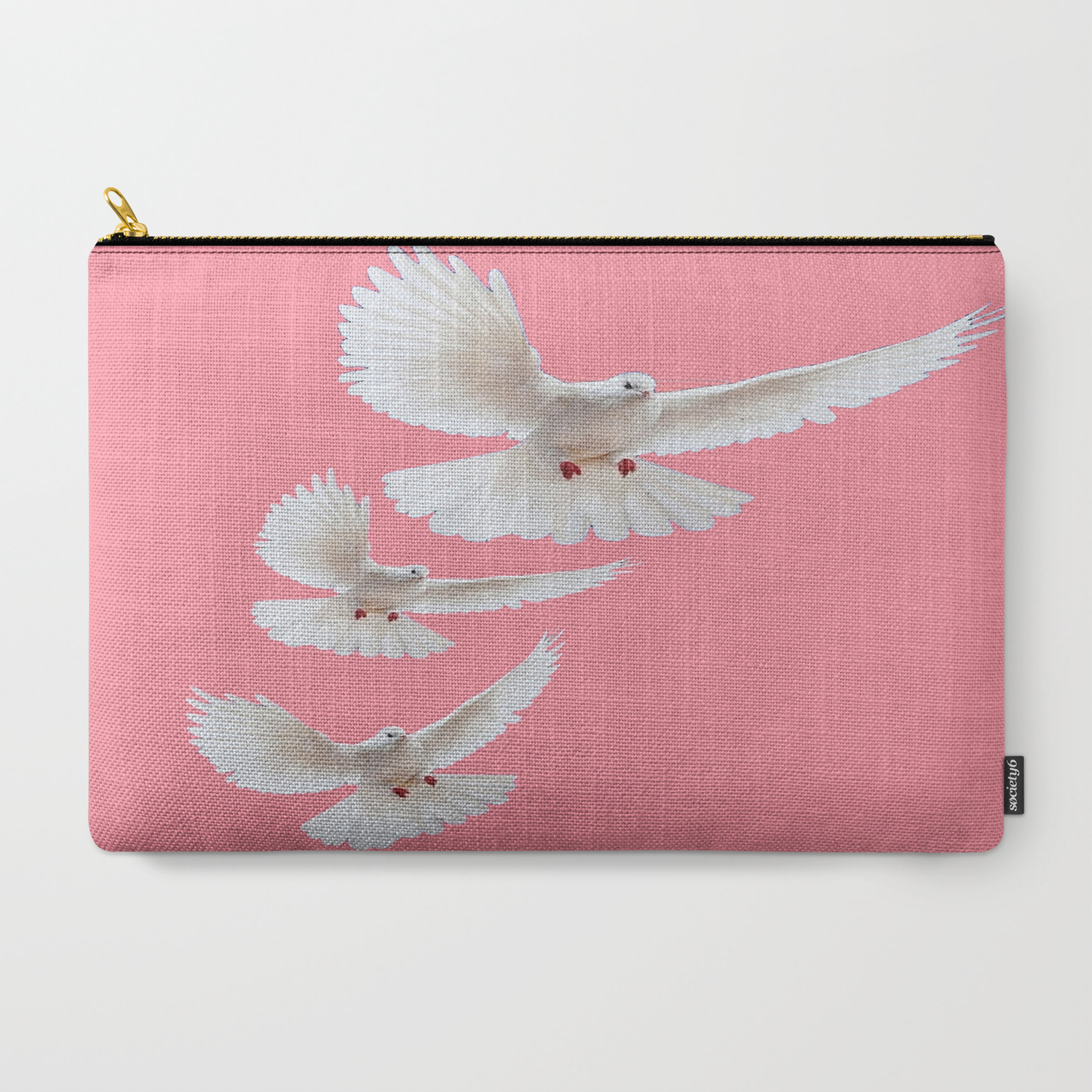 Three White Doves Flying In Coral Pink Sky Art Design Carry All Pouch By Sharlesart Society6 Three White Doves Flying In Coral Pink Sky Art Design Carry All Pouch By Sharlesart Society6