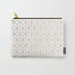 Gold Geometric Pattern on White Background Carry-All Pouch
