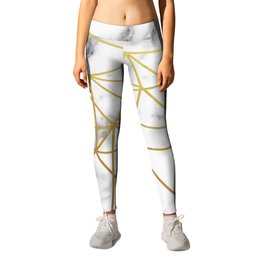 Gold geometric marble Leggings