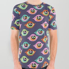 Retro Eyes Checkerboard All Over Graphic Tee