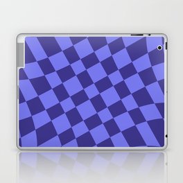 Abstract Warped Checkerboard pattern - Dark Slate Blue and Medium Slate Blue Laptop Skin