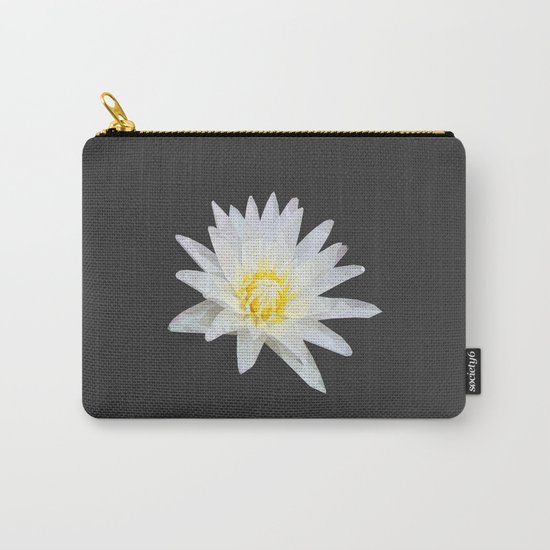 White Lotus Flower Carry-All Pouch
