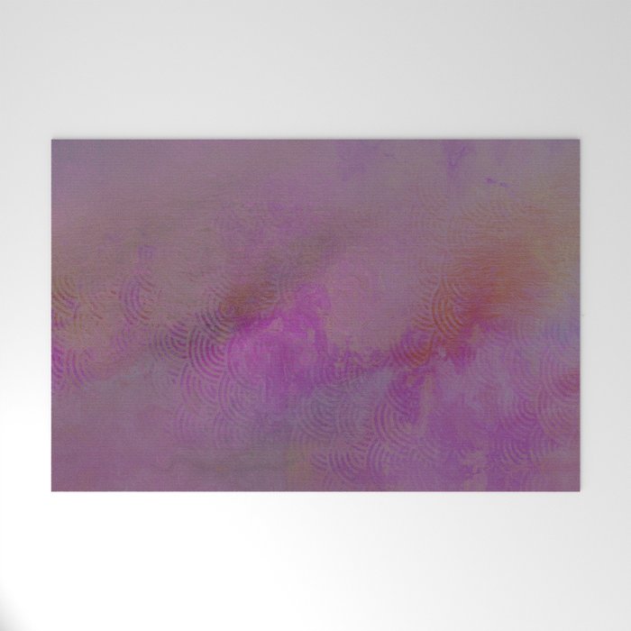 Abstract violet watercolor semi circles Welcome Mat