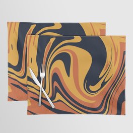 The orange, dark blue and yellow colored pattern. Placemat