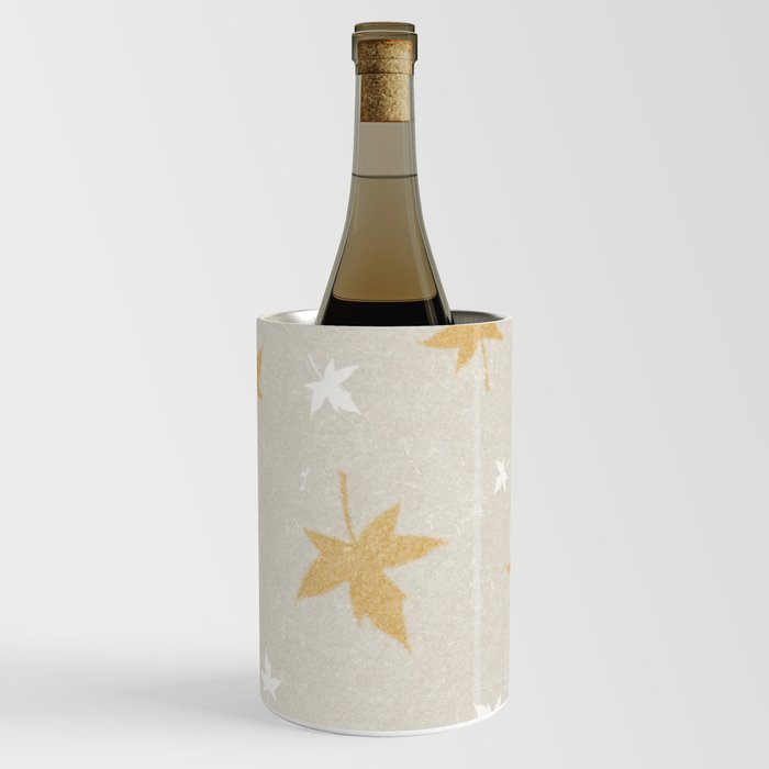 Gold White Autumn Leaves On Silver Elegant Collection Wine Chiller
