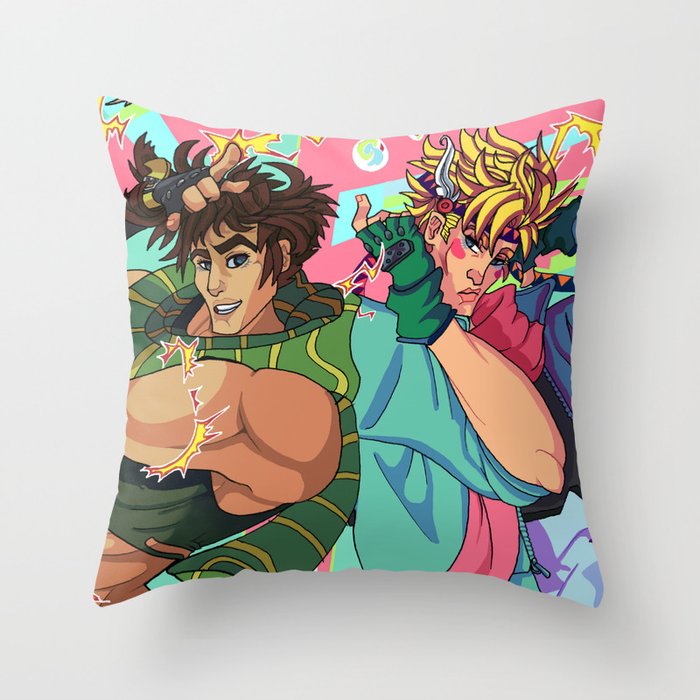 JoJo Caesar JJBA Battle Tendency Throw Pillow by Lemonade Stand