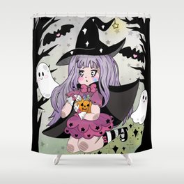 Cute N Spooky Ghost Witch Shower Curtain