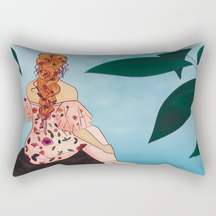 Enchanted Forest Mermaid Rectangular Pillow