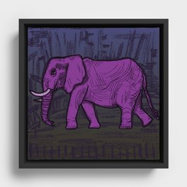 Purple Elephant 340 Framed Canvas
