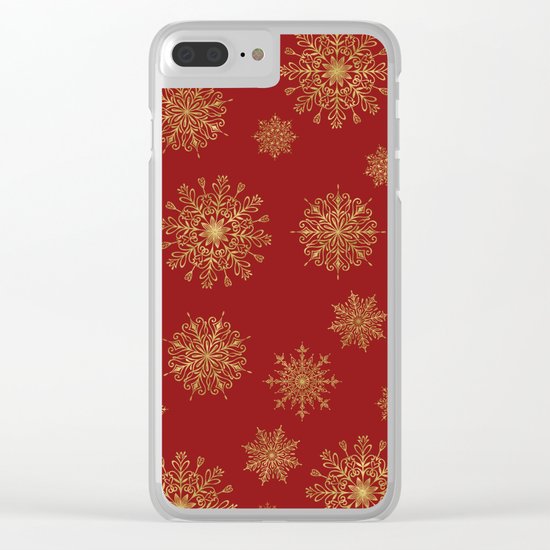 Assorted Golden Snowflakes Clear iPhone Case
